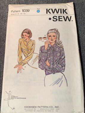 Kwik Sew Misses Shirt Sewing Pattern Size 6-8-10-12 1039 Uncut